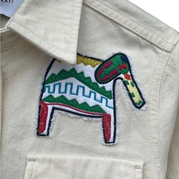 Mira Mikati Animal Patch Tie-waist Jumpsuit In Neutrals, Size EU 38/US 8/10
